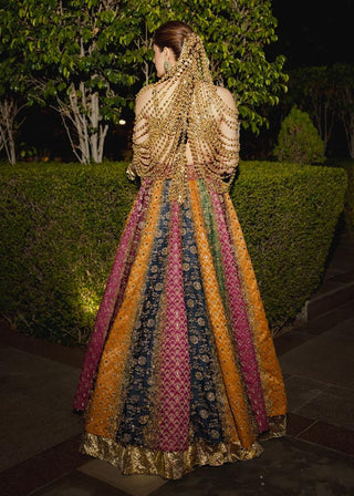 Kalidar multicolor lehenga set