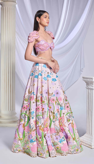 Whimsical Wonderland Ivory Lehenga Set by Papa Don'T Preach By Shubhika, available on Indiaspopup.com