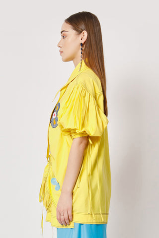 Two Point Two-Yellow Emiko Relaxed Top-INDIASPOPUP.COM