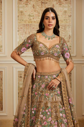 Yasira gold lehenga set
