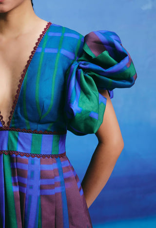 Aqua blue prism dress