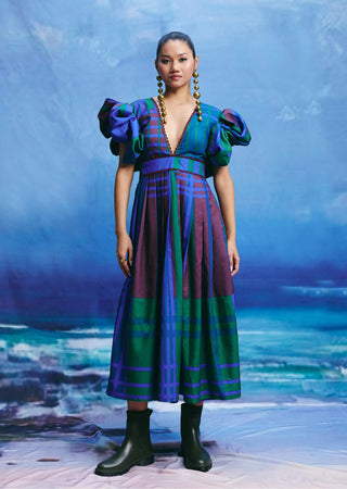 Aqua blue prism dress