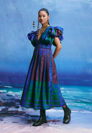 Aqua blue prism dress