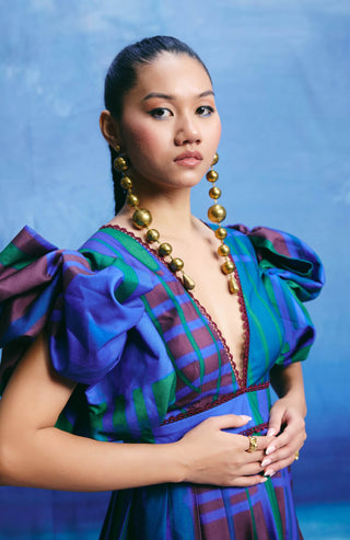 Aqua blue prism dress