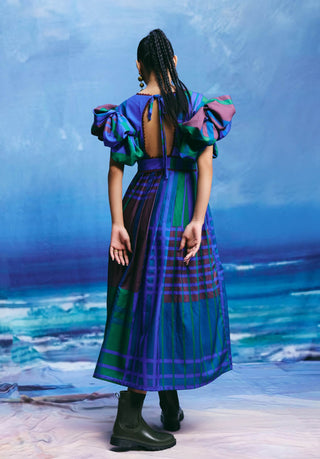 Aqua blue prism dress