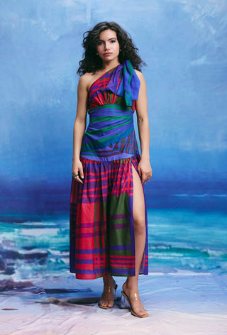 Dew one-shoulder midi dress