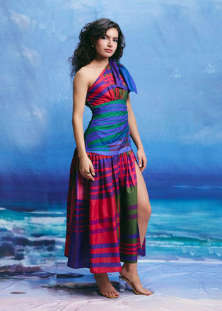 Dew one-shoulder midi dress