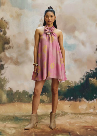 Flora halter mini dress