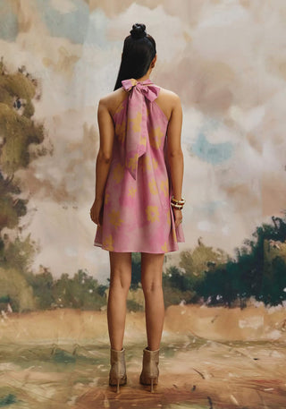 Flora halter mini dress