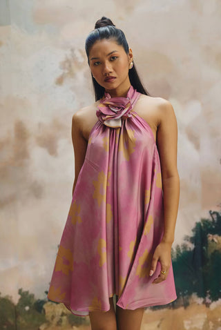 Flora halter mini dress