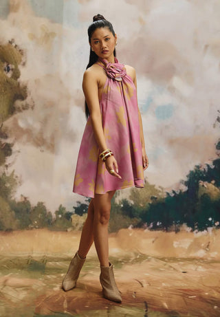 Flora halter mini dress