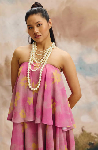 Crystal canopy tiered maxi dress