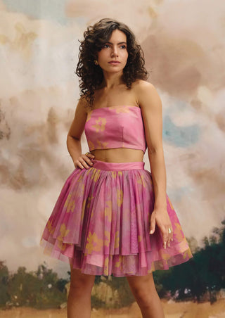 Bubble wrap pink bralette and skirt
