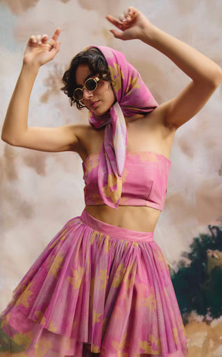 Bubble wrap pink bralette and skirt