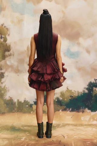 Deep current organza mini dress