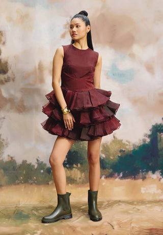 Deep current organza mini dress