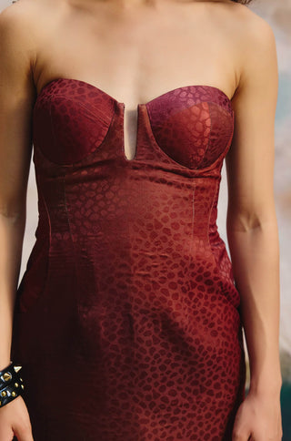 Crimson key burgundy dress