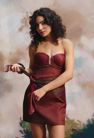 Crimson key burgundy dress