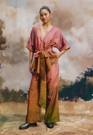 Duskie linen top and wide-leg pants