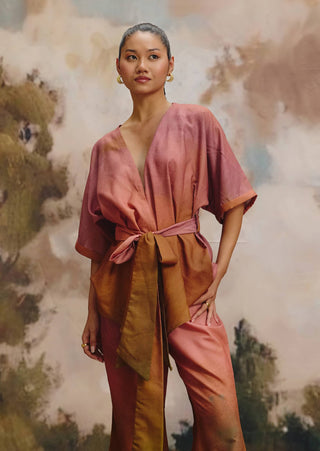 Duskie linen top and wide-leg pants