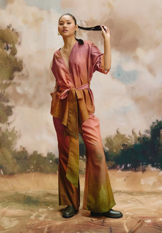 Duskie linen top and wide-leg pants