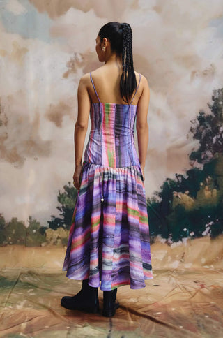 Mirage striped midi dress