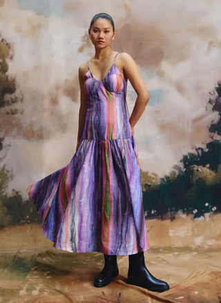 Mirage striped midi dress