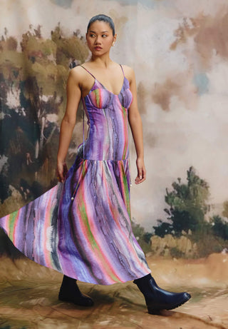 Mirage striped midi dress