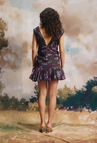 Amethyst georgette mini dress