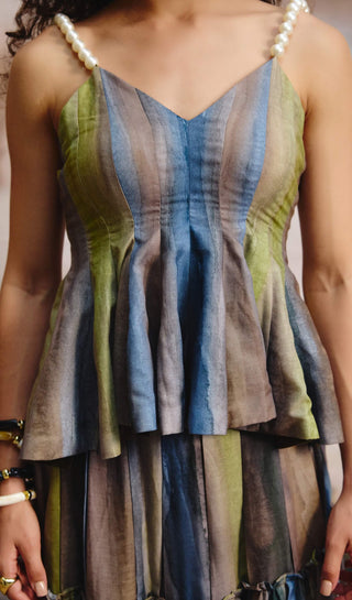 Serene multicolor top and skirt