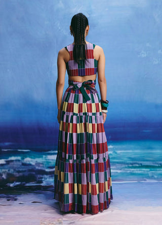 Grove multicolor crop top and skirt