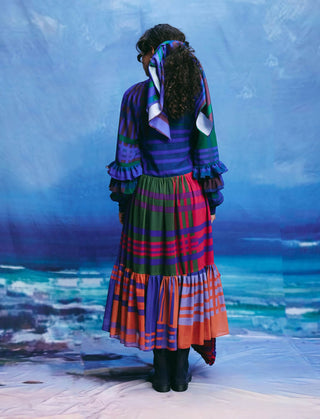 Azure multicolor midi dress