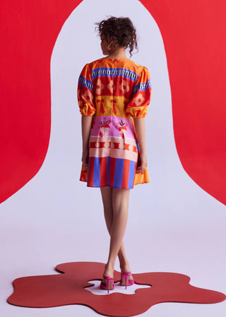 Tangerine Twist Dress by Payal And Zinal, available on Indiaspopup.com