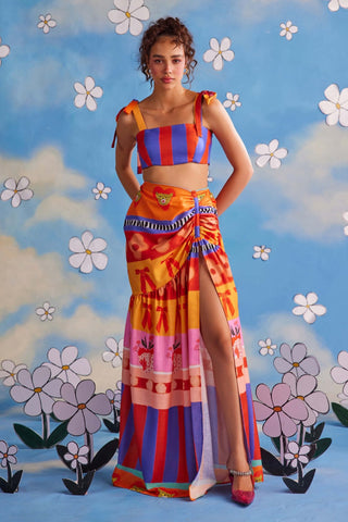 Enchanted carnival bandeau and draped skirt