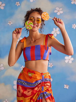 Enchanted carnival bandeau and draped skirt