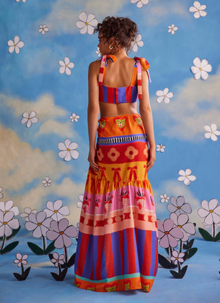 Enchanted carnival bandeau and draped skirt