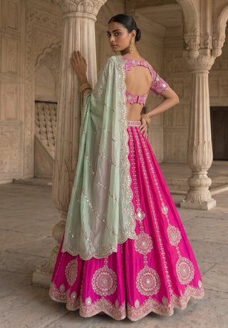 Gul-e-rani pink lehenga set