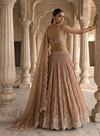 Swarna rani antique gold lehenga set