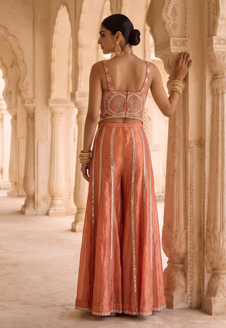 Kesariya baag orange corset kurta with sharara