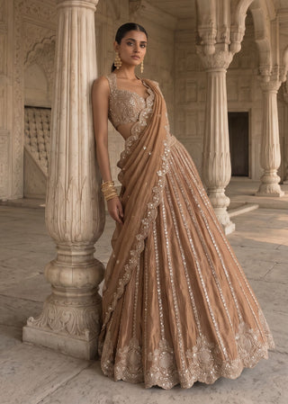 Swarna rani antique gold lehenga set