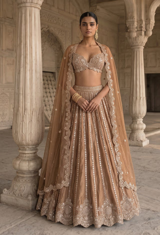 Swarna rani antique gold lehenga set