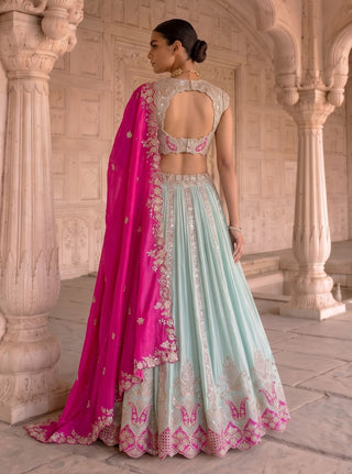 Padma raga green lehenga set
