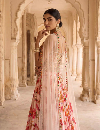 Gulmohar pink chintz lehenga set