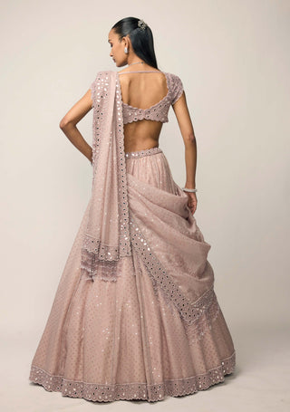 Ash pink sequins embroidered lehenga set