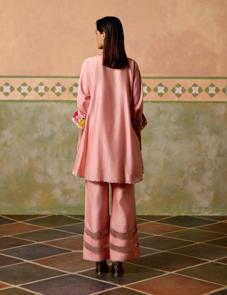 Rose pink threadwork tunic and pants