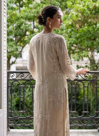 Lisette white kurta and pant set