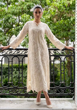 Lisette white kurta and pant set