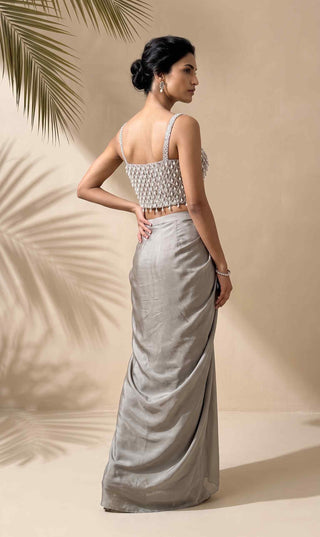 Beatrix grey corset and dhoti set