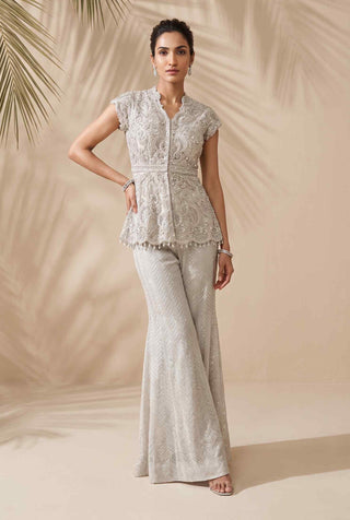 Sylvie ivory peplum and sharara set