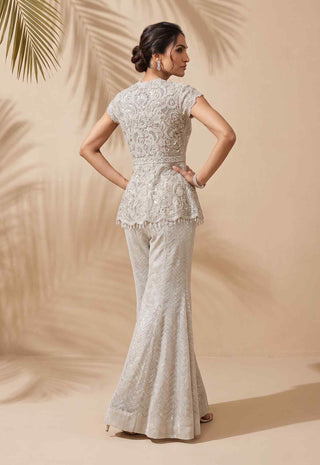Sylvie ivory peplum and sharara set
